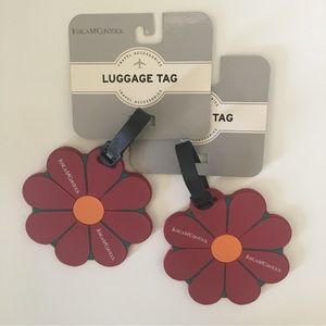NEW 2 Jessica McClintock Luggage Tags Handbag Backpack ID Flower Shape Silicone